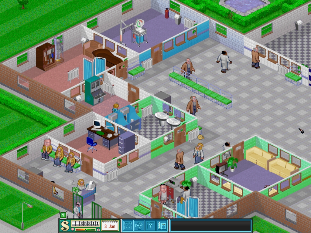 Симулятор жизни видео. Игра Theme Hospital. Hospital Tycoon 1997. Theme Hospital 1997. Игра Theme Hospital 2.